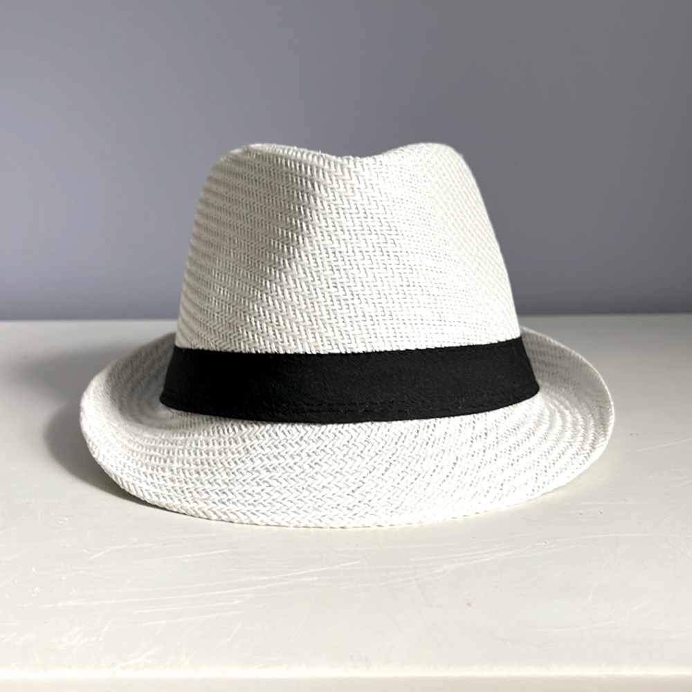 White Woven Fedora Hat NWOT